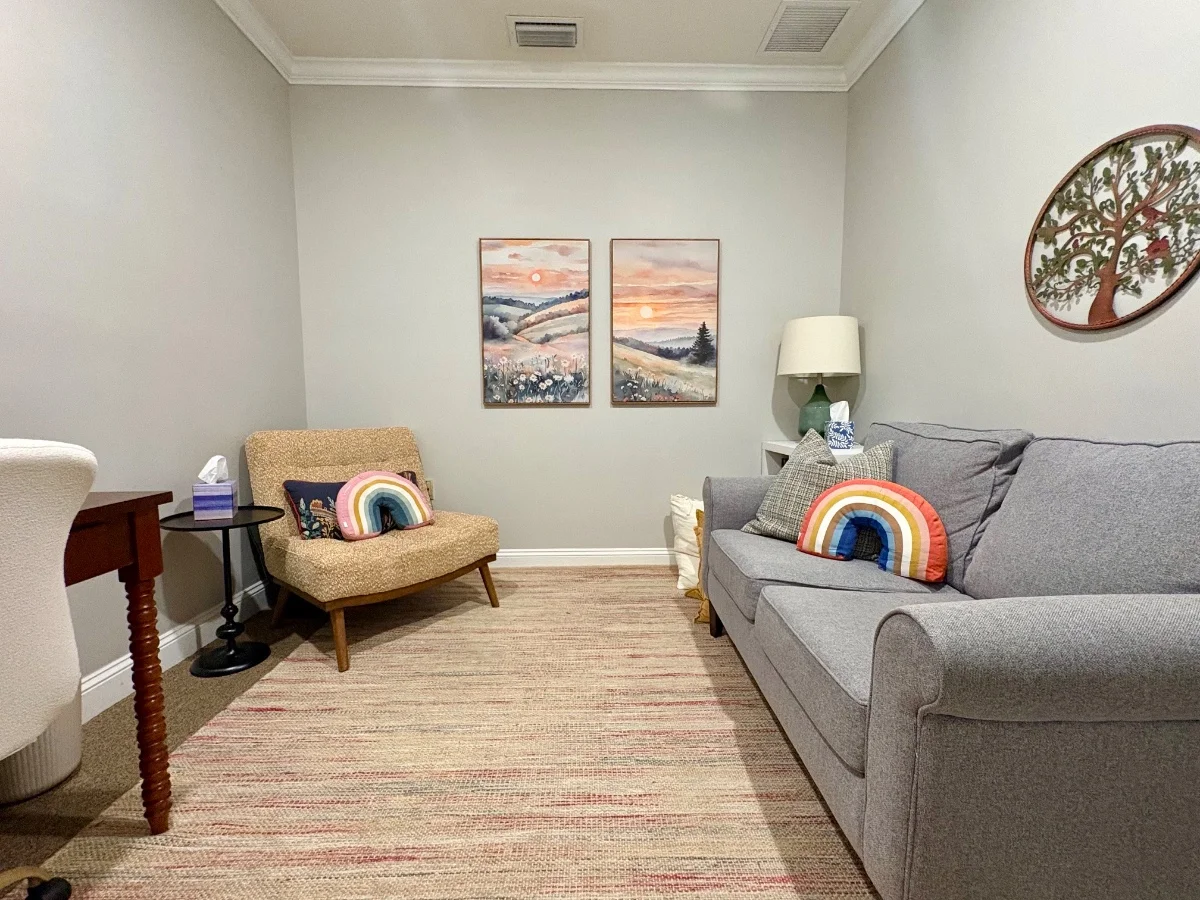 Quiet private therapy office - middle suite with natural light