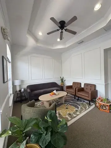 Professional waiting area for therapy office tenants